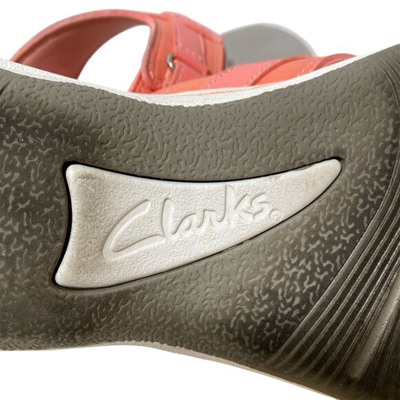 Clark's Cloud Steppers Sandals Soft Cushion Women's Coral Color Adjustable 10 M - Picture 4 of 7